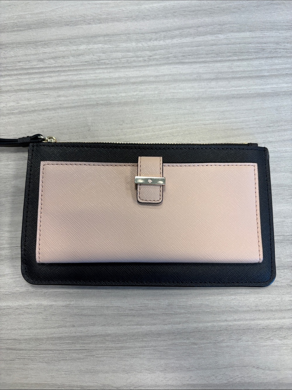 kate spade Black and Blush Wristlet Clutch